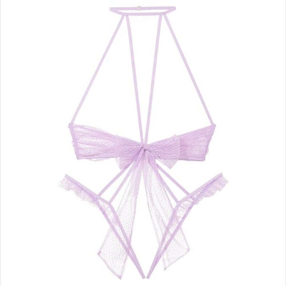 New! Victoria’s Secret Very Sexy Bow Open-Cup Crotchless Playsuit 4183